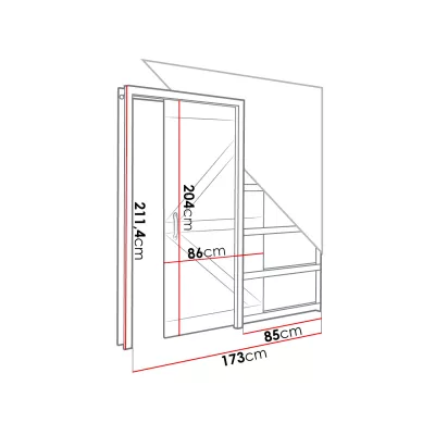 Posuvné dveře do pouzdra PLACIDO - 80 cm, masivní borovice