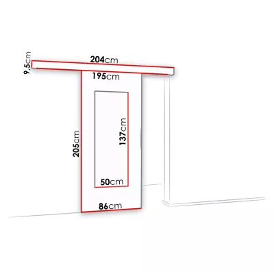 Posuvné interiérové dveře se zrcadlem VIGRA 9 - 80 cm, bílé