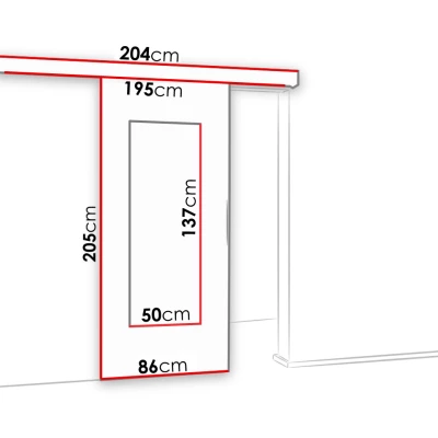 Posuvné interiérové dveře se zrcadlem VIGRA 9 - 80 cm, antracitové