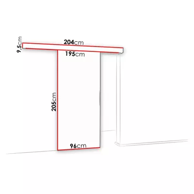 Posuvné interiérové dveře VIGRA 8 - 90 cm, černé / dub sonoma