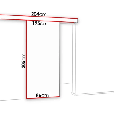 Posuvné interiérové dveře VIGRA 7 - 80 cm, černé / jasan tmavý