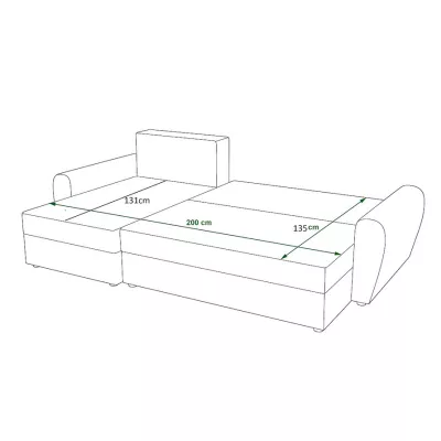 Rohová rozkládací sedací souprava TOKI - šedá / černá