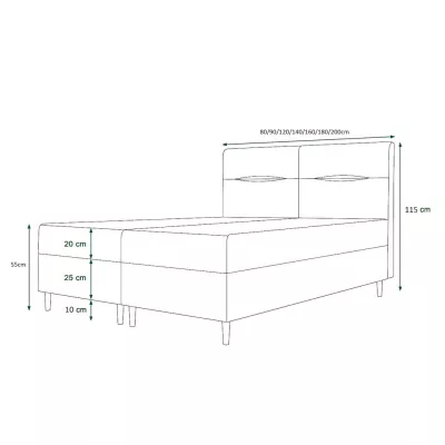 Boxspringová postel s úložným prostorem HENNI COMFORT - 200x200, šedomodrá