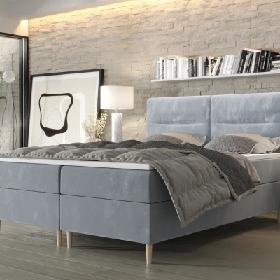 Boxspringová postel s úložným prostorem HENNI COMFORT - 200x200, modrá