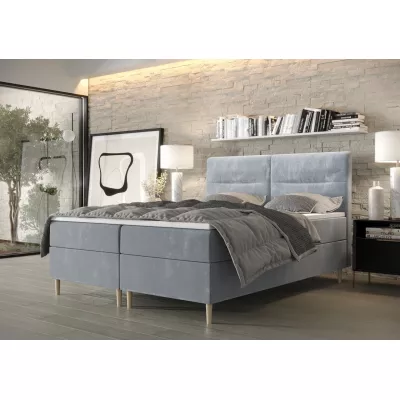 Boxspringová postel s úložným prostorem HENNI COMFORT - 200x200, modrá