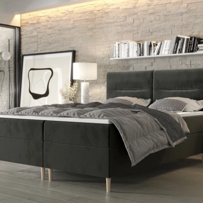 Boxspringová postel s úložným prostorem HENNI COMFORT - 180x200, popelavá