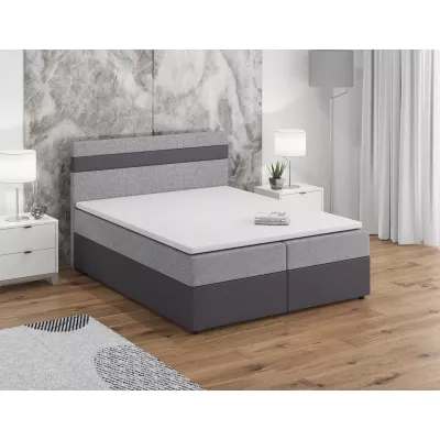 Boxspringová postel s úložným prostorem SISI COMFORT - 140x200, světle šedá / šedá