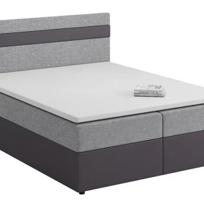 Boxspringová postel s úložným prostorem SISI COMFORT - 140x200, světle šedá / šedá