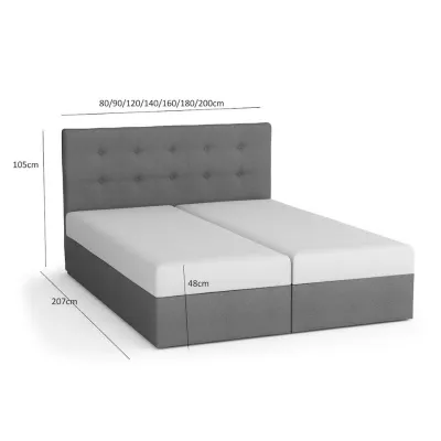 Boxspringová postel s úložným prostorem SISI COMFORT - 180x200, černá / černá