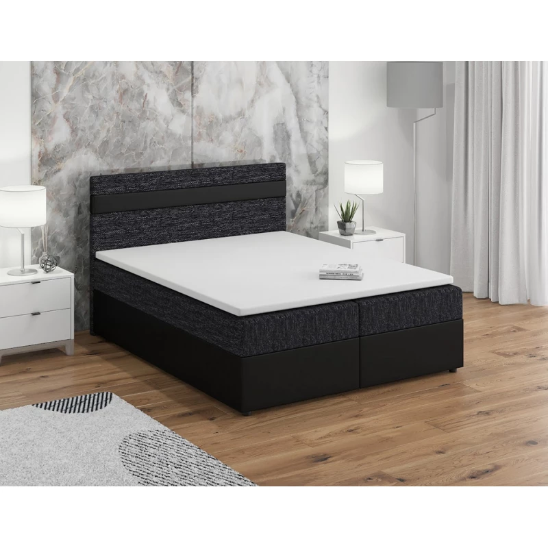 Boxspringová postel s úložným prostorem SISI COMFORT - 180x200, černá / černá