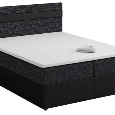 Boxspringová postel s úložným prostorem SISI COMFORT - 180x200, černá / černá