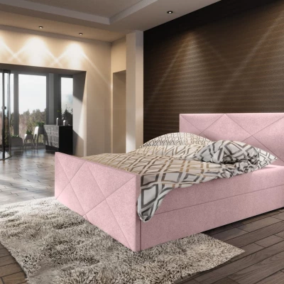 Boxspringová manželská postel VASILISA COMFORT 4 - 180x200, růžová