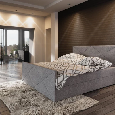 Boxspringová manželská postel VASILISA COMFORT 4 - 160x200, šedá