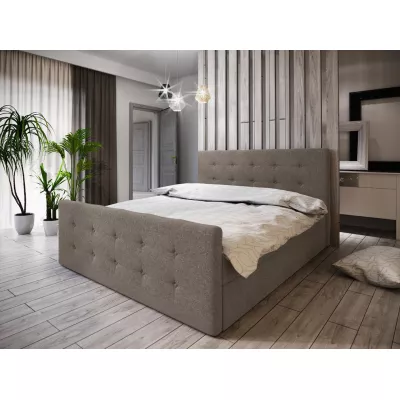 Boxspringová manželská postel VASILISA COMFORT 1 - 180x200, světle hnědá