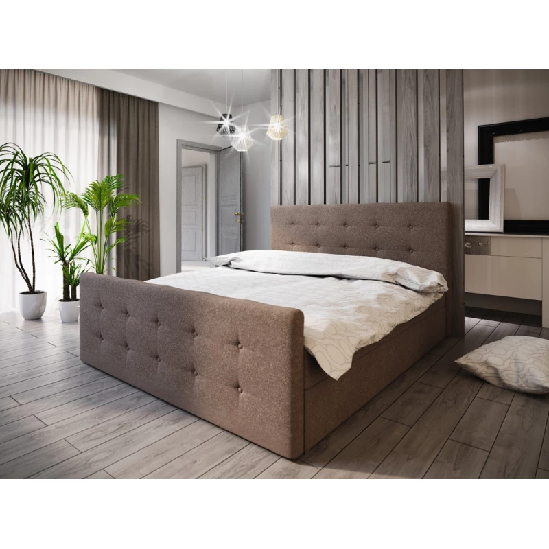 Boxspringová manželská postel VASILISA COMFORT 1 - 160x200, hnědá