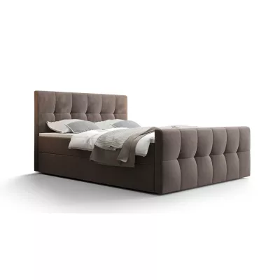 Boxspringová postel s úložným prostorem ELIONE COMFORT - 160x200, mléčná čokoláda