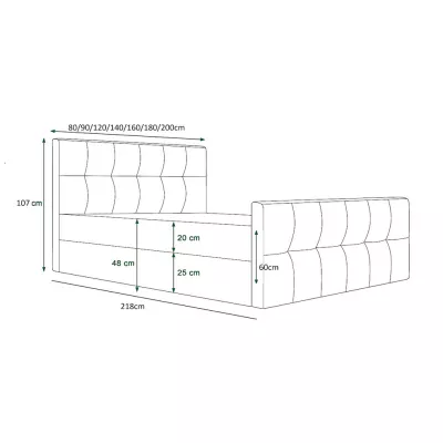 Boxspringová postel s úložným prostorem ELIONE COMFORT - 160x200, mléčná čokoláda