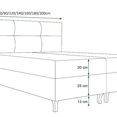 Boxspringová postel s úložným prostorem DORINA COMFORT - 180x200, světle grafitová