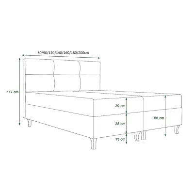 Boxspringová postel s úložným prostorem DORINA COMFORT - 200x200, modrá