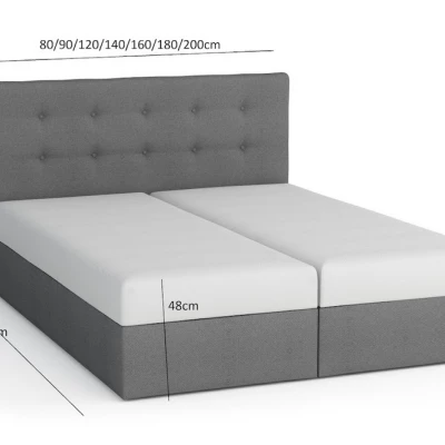 Boxspringová postel s úložným prostorem SAVA COMFORT - 200x200, modrá