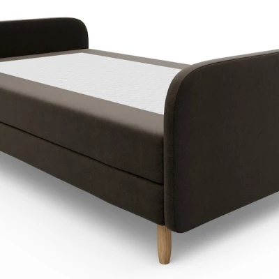 Jednolůžková postel HENRYK COMFORT 3 - 90x200, hnědá