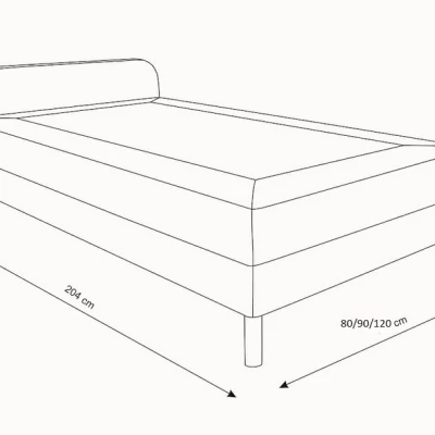 Jednolůžková postel HENRYK COMFORT 2 - 90x200, antracitová