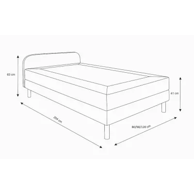 Jednolůžková postel HENRYK COMFORT 2 - 90x200, antracitová