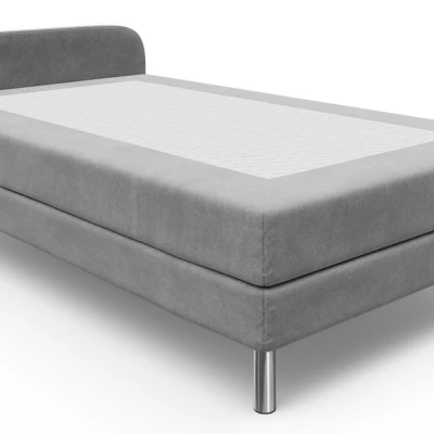 Jednolůžková postel s kovovými nožkami HENRYK COMFORT 2 - 90x200, šedá