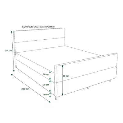 Boxspringová postel ANGELES PLUS COMFORT - 200x200, oranžová