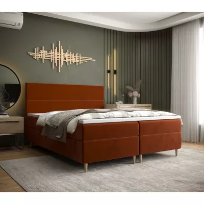 Boxspringová postel ANGELES COMFORT - 160x200, oranžová