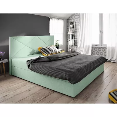 Manželská postel s úložným prostorem STIG COMFORT 4 - 140x200, světle zelená