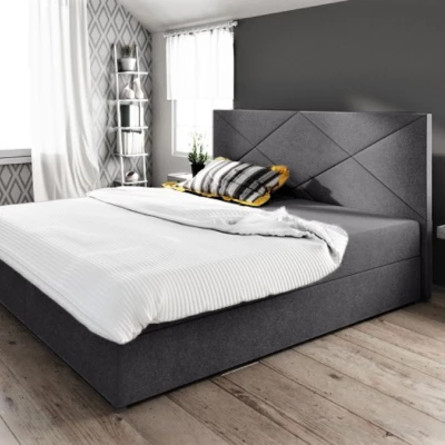 Manželská postel s úložným prostorem STIG COMFORT 4 - 160x200, šedá