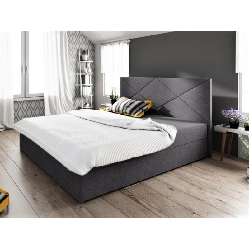 Manželská postel s úložným prostorem STIG COMFORT 4 - 160x200, šedá