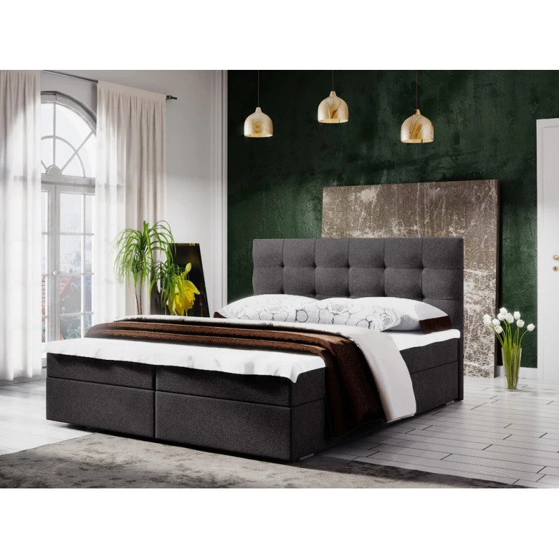 Manželská postel s úložným prostorem STIG COMFORT 5 - 160x200, šedá