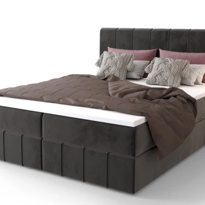 Boxspringová postel s úložným prostorem MADLEN COMFORT - 200x200, popelavá