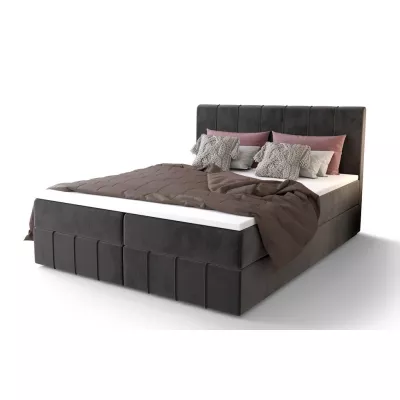 Boxspringová postel s úložným prostorem MADLEN COMFORT - 200x200, popelavá