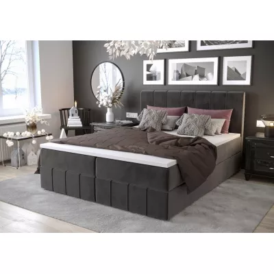 Boxspringová postel s úložným prostorem MADLEN COMFORT - 160x200, popelavá