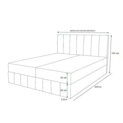 Boxspringová postel s úložným prostorem MADLEN - 200x200, popelavá