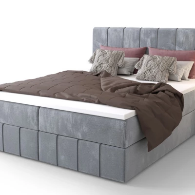 Boxspringová postel s úložným prostorem MADLEN COMFORT - 200x200, modrá