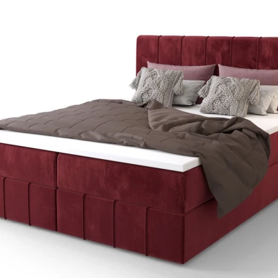 Boxspringová postel s úložným prostorem MADLEN COMFORT - 200x200, červená