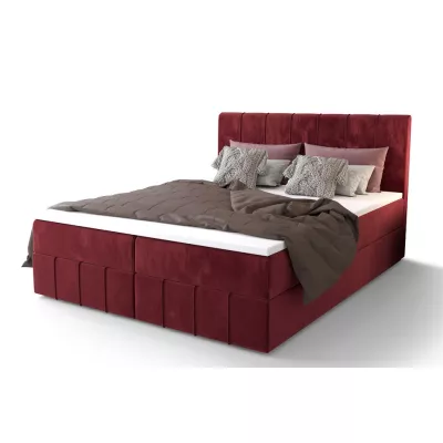 Boxspringová postel s úložným prostorem MADLEN COMFORT - 200x200, červená