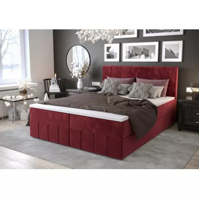 Boxspringová postel s úložným prostorem MADLEN COMFORT - 140x200, červená