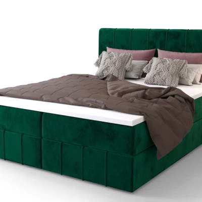 Boxspringová postel s úložným prostorem MADLEN COMFORT - 200x200, zelená