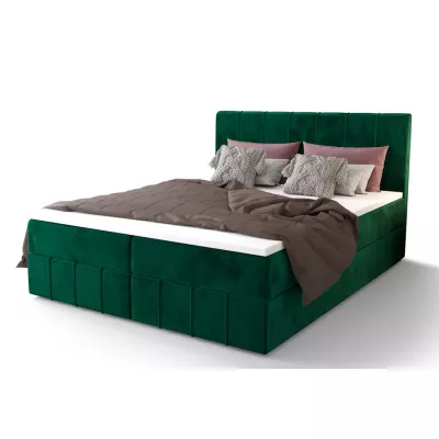 Boxspringová postel s úložným prostorem MADLEN COMFORT - 200x200, zelená