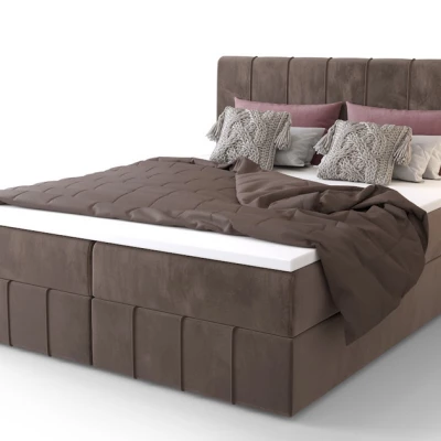 Boxspringová postel s úložným prostorem MADLEN COMFORT - 180x200, mléčná čokoláda