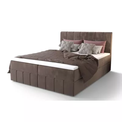 Boxspringová postel s úložným prostorem MADLEN COMFORT - 180x200, mléčná čokoláda