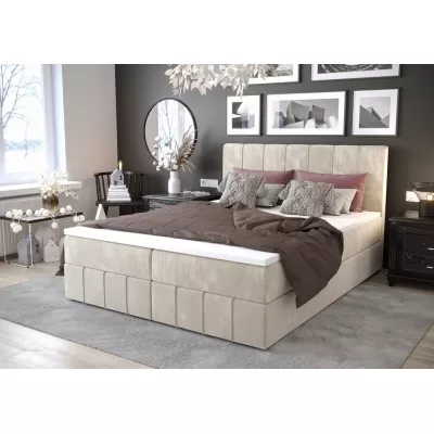 Boxspringová postel s úložným prostorem MADLEN COMFORT - 160x200, béžová