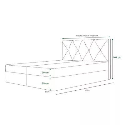 Hotelová postel s úložným prostorem LILIEN COMFORT - 140x200, béžová