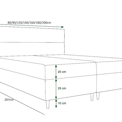 Boxspringová postel ANGELES - 200x200, světle šedá