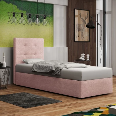 Čalouněná postel s úložným prostorem DELILAH 1 COMFORT - 80x200, pravá, růžová